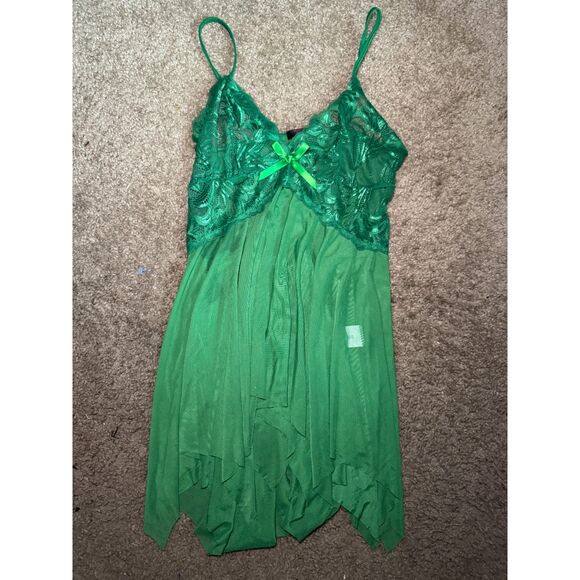 Size Small AvidLove Green Lace Slip FLAWED - Picture 3 of 4